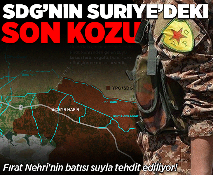 Terör örgütü SDG'nin Suriye'deki son kozu! Fırat Nehri'nin batısı suyla tehdit ediliyor