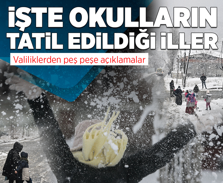 Eğitime kar engeli: 13 Ocak Salı günü okullar tatil edildi: İşte il ve ilçeler...