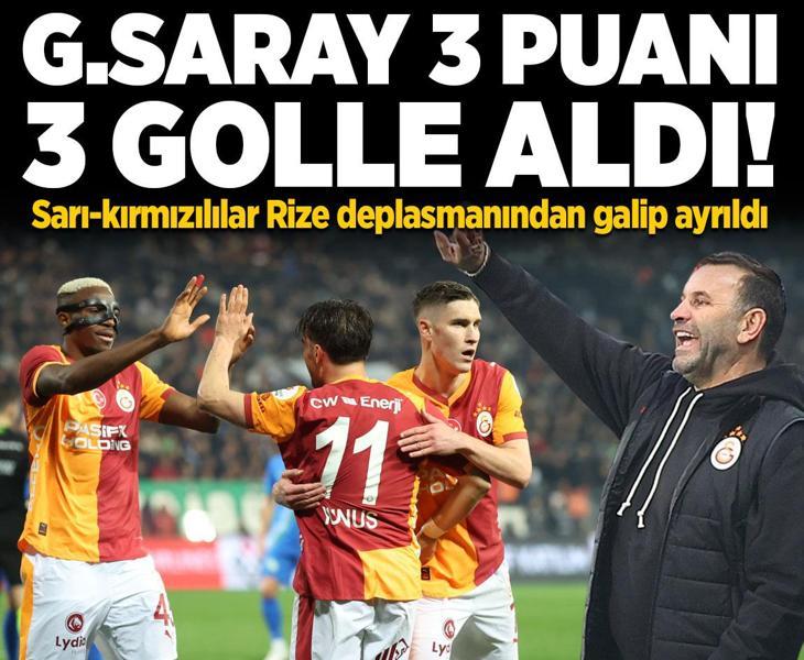 Süper Lig'de Galatasaray, Rizespor deplasmanında 3 golle kazandı
