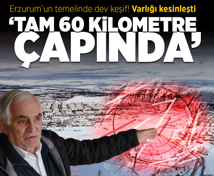 Erzurum'un altında dev keşif! Varlığı kesinleşti: Çapı tam 60 kilometre