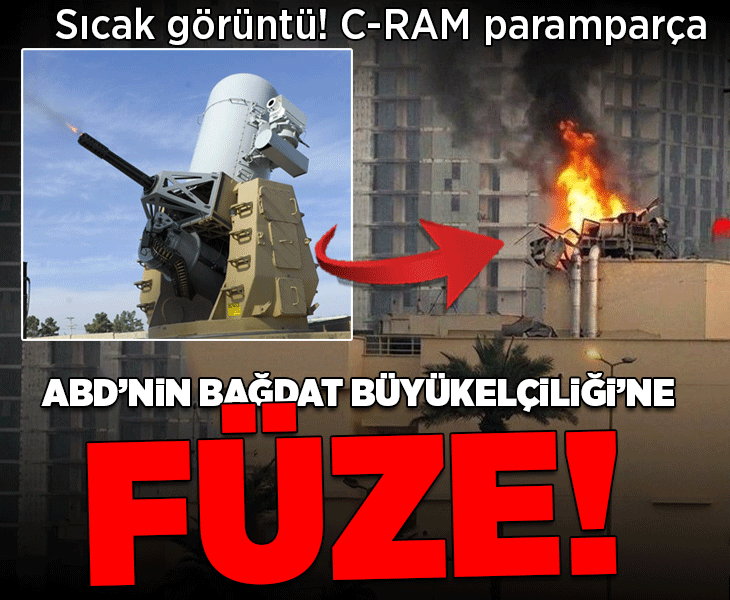 ABD’nin Bağdat Büyükelçiliği füze ile vuruldu! Sıcak görüntü