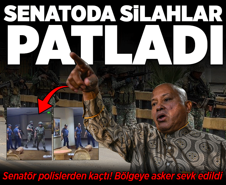 Filipinler Senatosunda sıcak saatler! Silah sesleri duyuldu, Senatör polislerden kaçtı