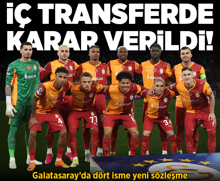 Galatasaray'da iç transferde karar verildi! Dört isme yeni sözleşme