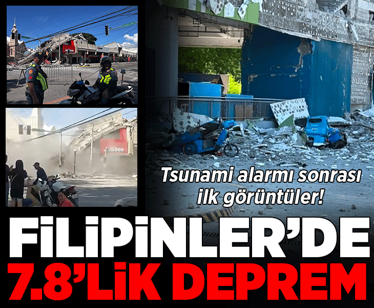 Filipinler'de 7.8 şiddetinde deprem! Tsunami uyarısı verildi: Sıcak görüntüler