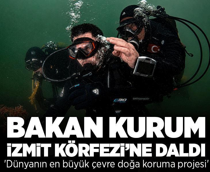 Bakan Kurum dip çamuru temizliği yapılan İzmit Körfezi’ne daldı: Deniz nefes almaya başladı