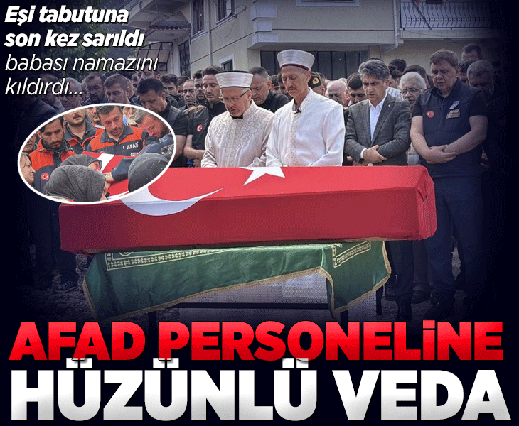 Rize'de AFAD personeline hüzünlü veda! Eşi tabutuna son kez sarıldı, babası namazını kıldırdı