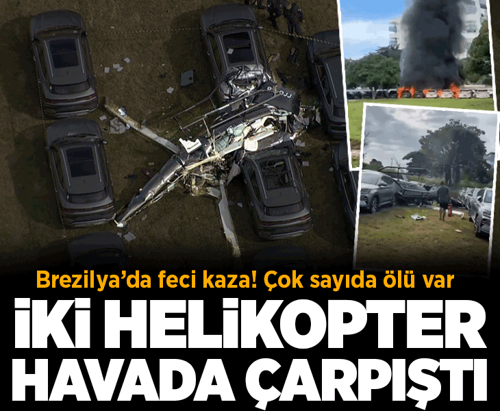 Brezilya'da feci kaza! İki helikopter havada çarpıştı! Çok sayıda ölü var