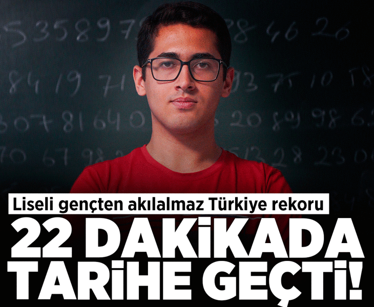22 dakikada başardı, Türkiye rekorunu kırdı! Liseli genç tarihe geçti