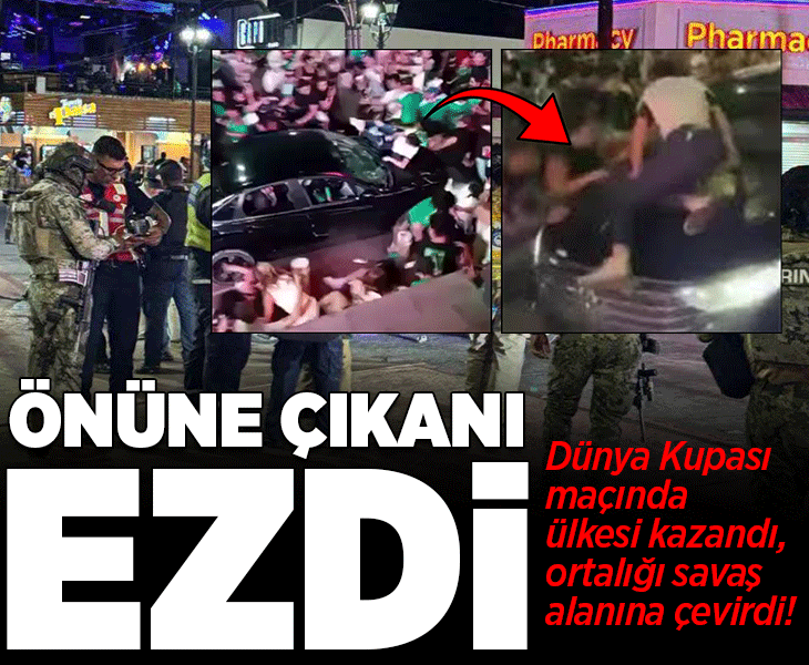 Dünya Kupası maçında ülkesi kazandı, ortalığı savaş alanına çevirdi! Aracıyla kalabalığın arasına daldı