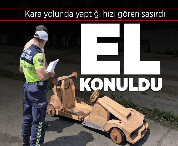 Görüntü Ayder Yaylası'ndan! 79 kilometre hıza ulaşan tahta arabaya el konuldu