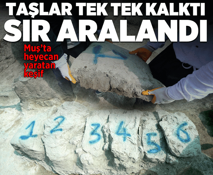 Taşlar tek tek kaldırıldı, sır aralandı! Muş'ta heyecan yaratan keşif