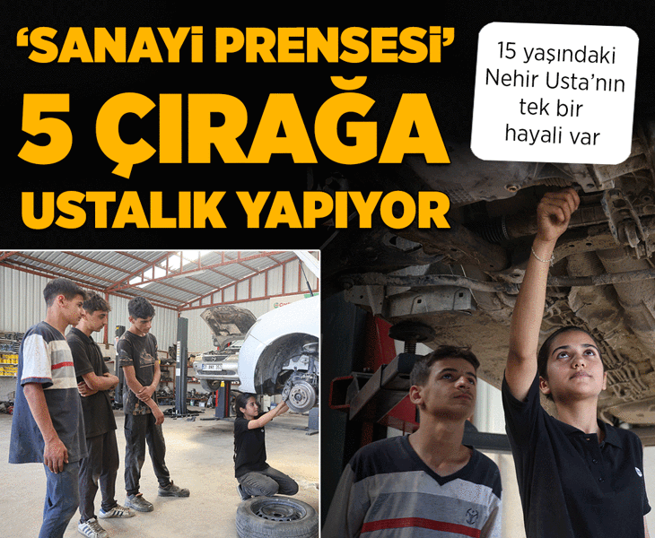 Motor söküyor, şanzıman indiriyor! 'Sanayi prensesi' 5 çırağa ustalık yapıyor