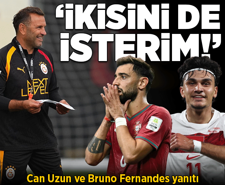 Galatasaray'da Okan Buruk'tan transfer açıklaması! Can Uzun ve Bruno Fernandes yanıtı