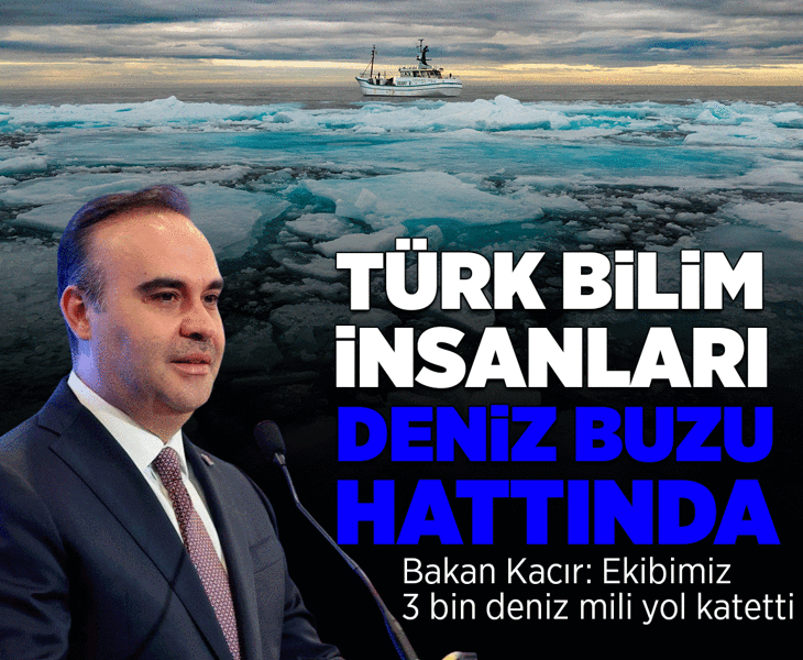 Bakan Kacır: 6. Ulusal Arktik Bilimsel Araştırma Seferi ekibi Kuzey Kutbu'ndaki deniz buzu hattına ulaştı