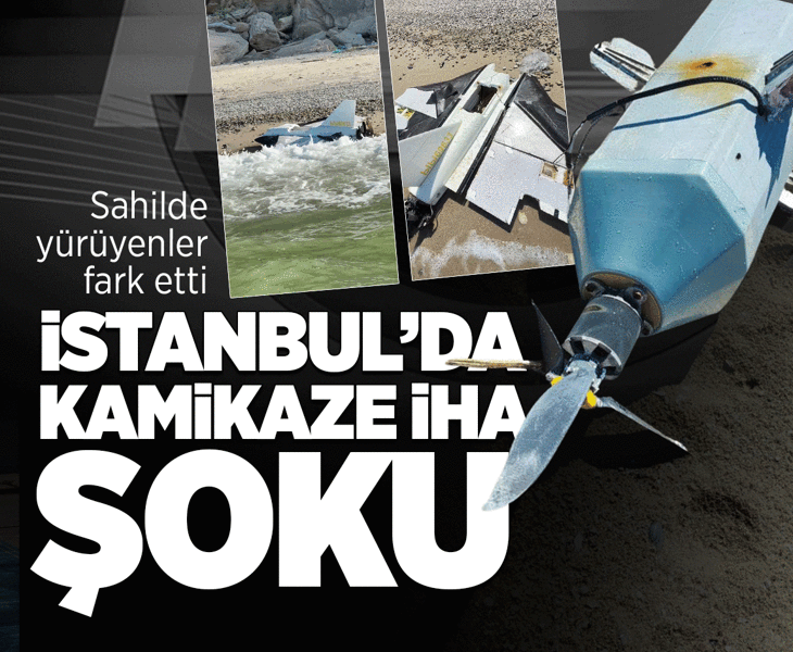 İstanbul'da sahilde parçalanmış kamikaze insansız hava aracı bulundu