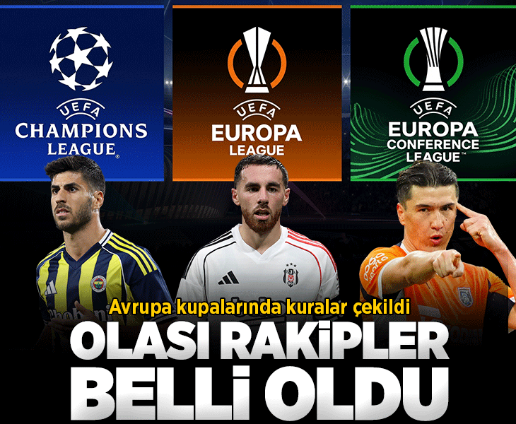 Avrupa kupalarında Fenerbahçe, Beşiktaş ve Başakşehir'in olası rakipleri belli oldu!