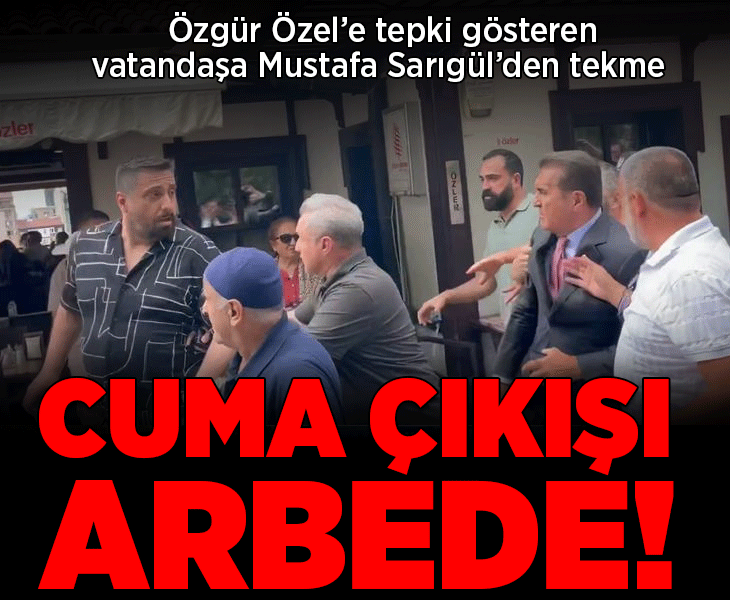 Özgür Özel'in cuma namazı çıkışında arbede! YENİ Parti'li vekilden vatandaşa tekme