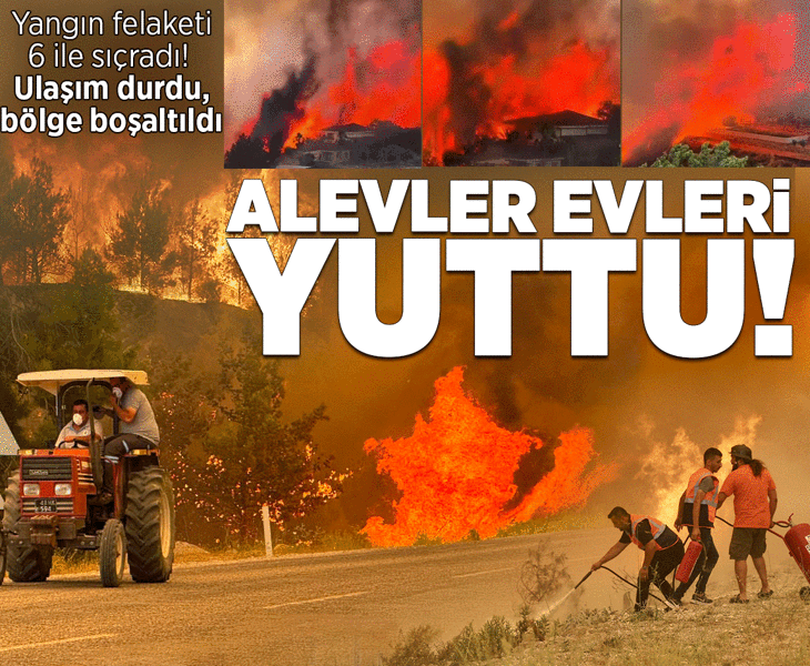 Altı kentte orman yangını! Alevler otoyola yaklaştı, sürücüler zor anlar yaşadı