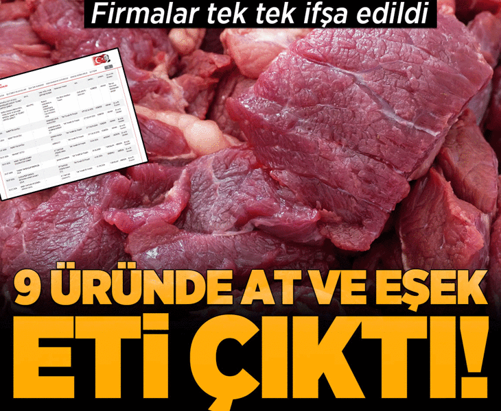 Firmalar tek tek ifşa edildi! 9 üründe at ve eşek eti çıktı