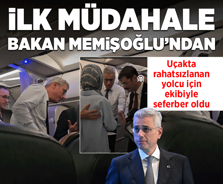 Uçakta rahatsızlanan yolcu için anons yapıldı! İlk müdahaleyi Sağlık Bakanı Memişoğlu yaptı