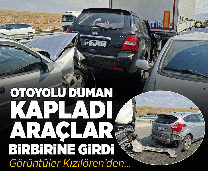 Karayolunu duman kapladı! 13 araçlık zincirleme kaza