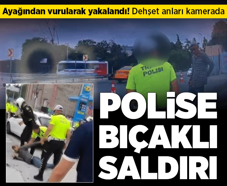 Soru sorma bahanesiyle yaklaştı bıçakla saldırdı; ayağından vurularak yakalandı