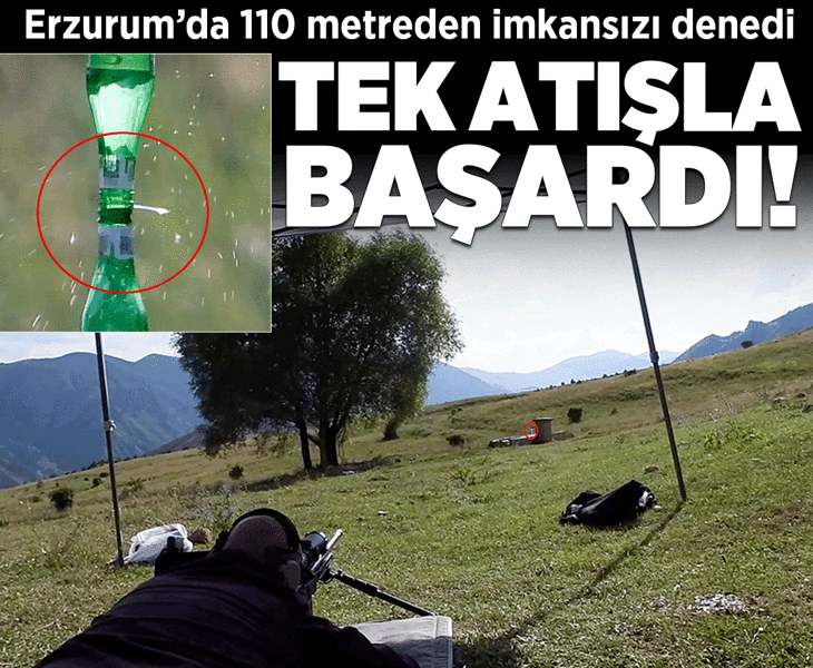 Erzurum'da 110 metreden imkansızı denedi! Gazi polisin öğrencisi tek atışla başardı
