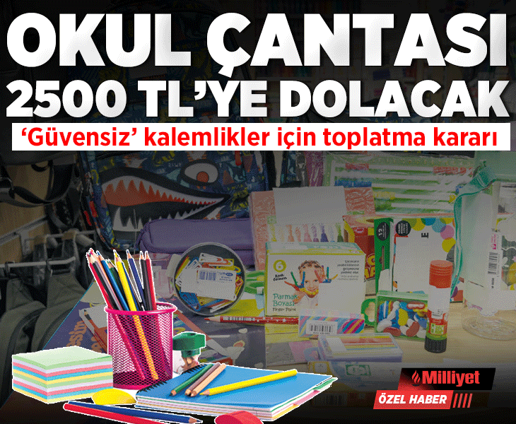 Okul çantası en az 2 bin 500 TL’ye dolacak