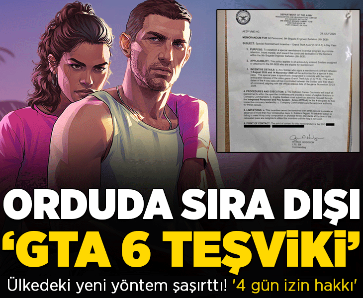 Orduda sıra dışı GTA 6 teşviki! Ülkedeki yeni yöntem şaşırttı: '4 gün izin hakkı'