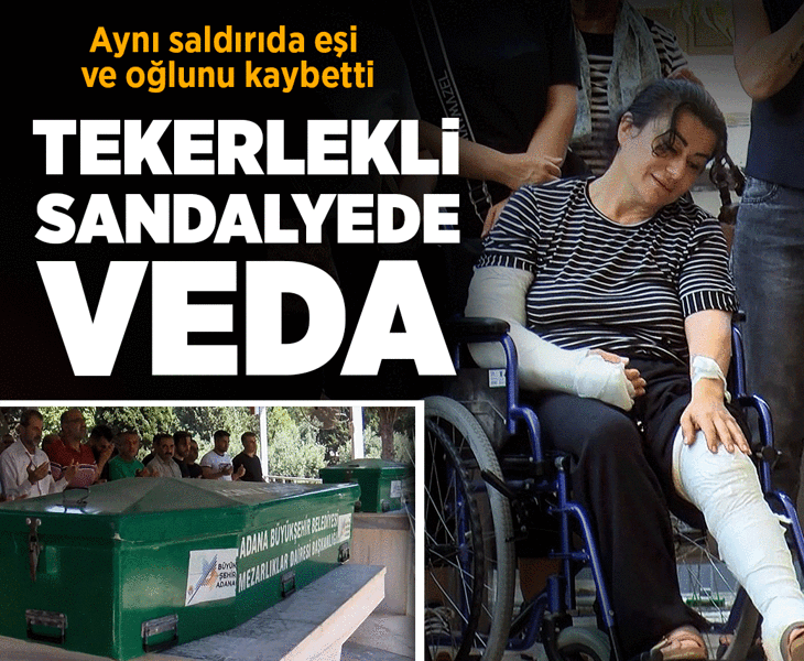 Adana’da baba ve oğul öldürüldü! Yaralı anne tekerlekli sandalyeyle veda etti
