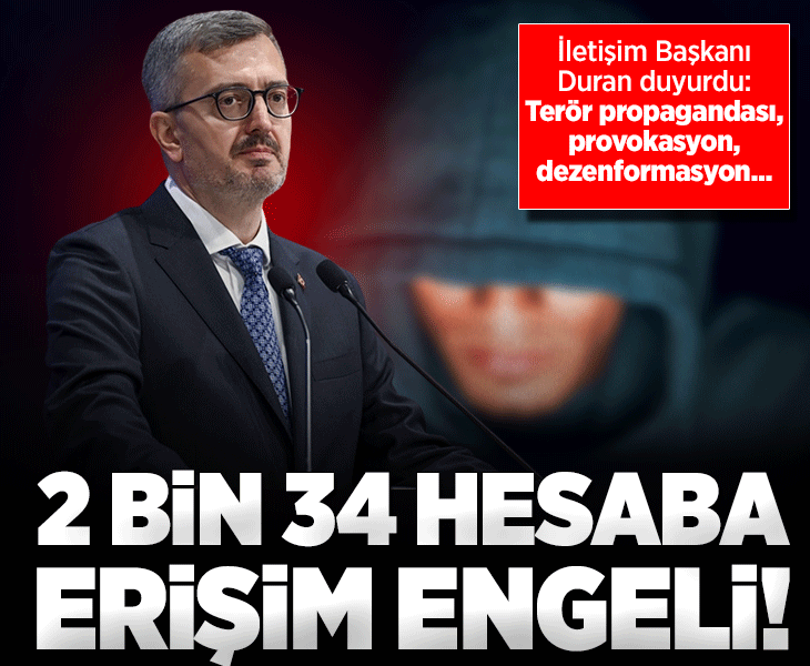 İletişim Başkanı Duran duyurdu: 2 bin 34 sosyal medya hesabına erişim engeli getirildi