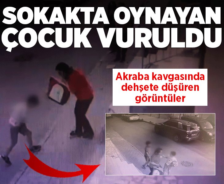 Küçükçekmece'de akraba kavgasında silahlar konuştu! Sokakta oyun oynayan çocuk vuruldu... Dehşet anları kamerada