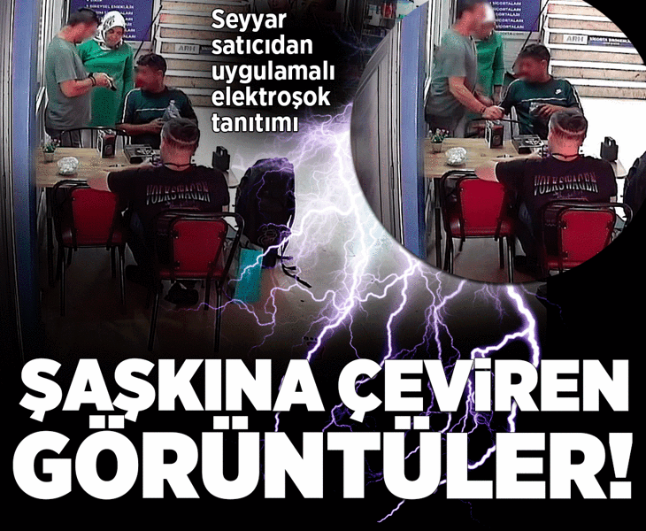 Seyyar satıcıdan uygulamalı elektroşok tanıtımı! Satış yöntemi kabusa döndü