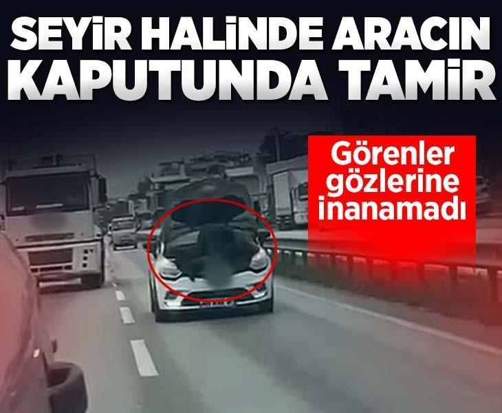 Trafikte şaşkına çeviren olay! Görenler gözlerine inanamadı