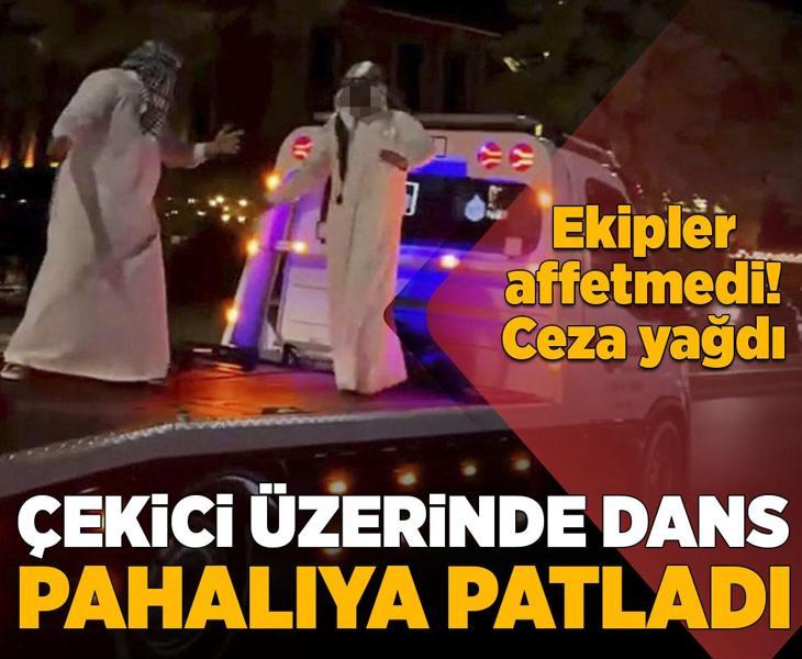 Çekici üzerinde dans videosu pahalıya patladı! Ceza yağdı