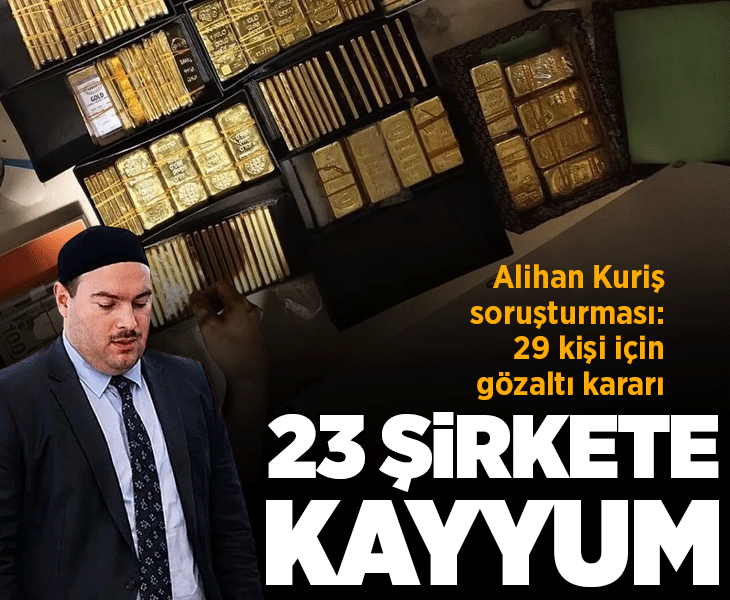 Alihan Kuriş soruşturmasında 29 gözaltı kararı! Örgütle irtibatlı 23 şirkete kayyum atanmasına karar verildi