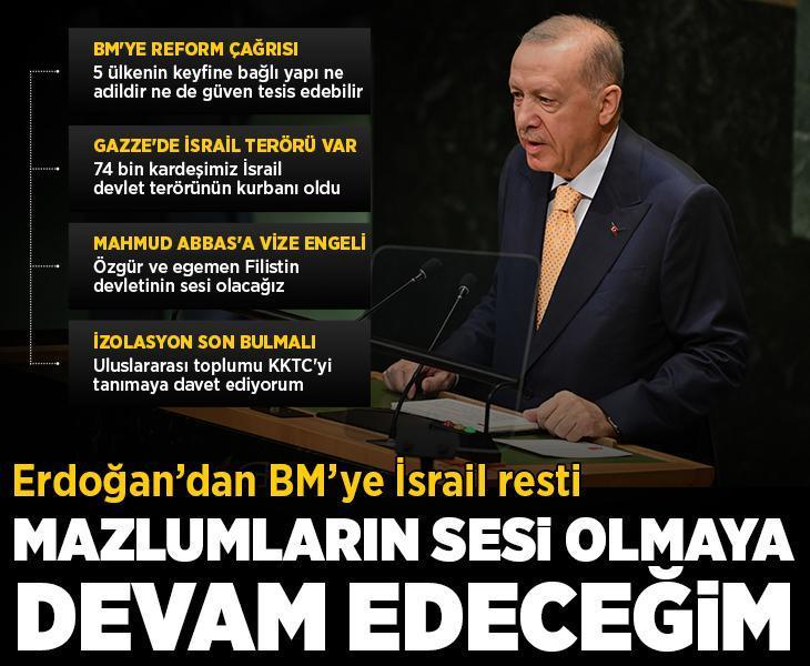 Cumhurbaşkanı Erdoğan Birleşmiş Milletler kürsüsünden dünyaya sesleniyor