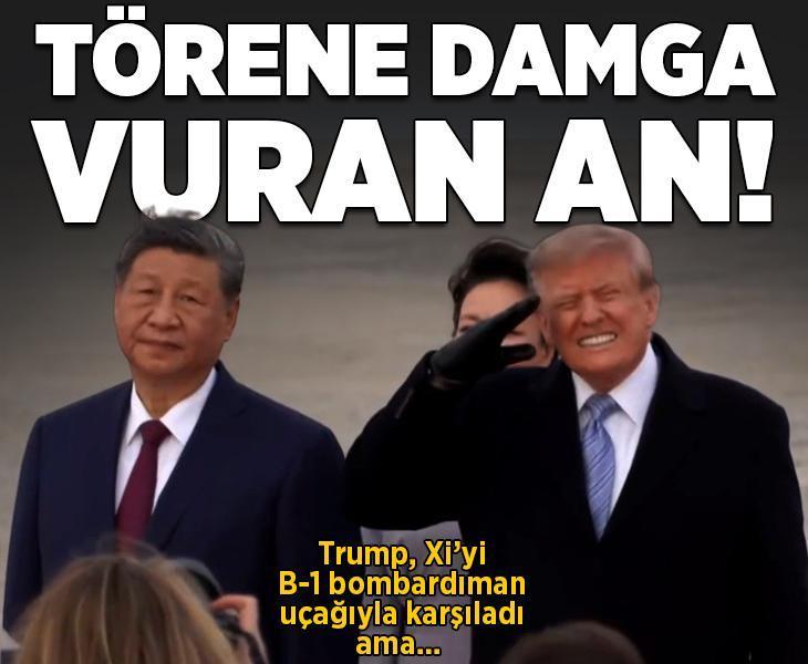 Terminatör zirvesi! Trump'ın Xi'yi karşıladığı törene damga vuran anlar
