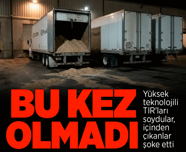Nvidia logolu TIR'ları çalan hırsızlar 18 ton kumla karşılaştı
