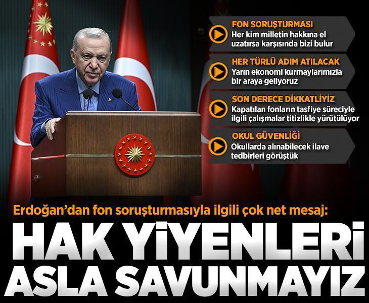 Cumhurbaşkanı Erdoğan'dan Kabine Toplantısı'nın ardından önemli açıklamalar