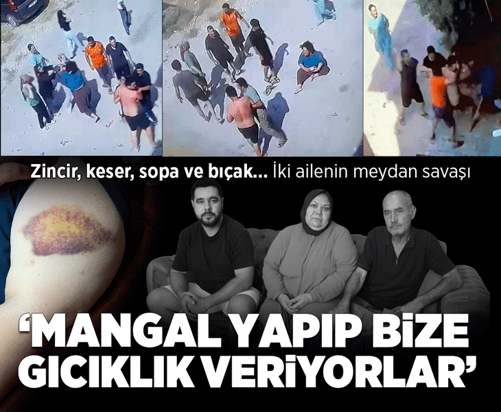 Zincir, keser, sopa ve bıçak... İki ailenin meydan savaşı: Mangal yapıp bize gıcıklık veriyorlar