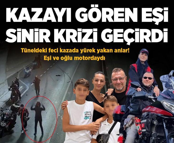 Tünelde feci kaza kamerada! Eşinin öldüğü, oğlunun yaralandığı kazaya tanık olunca sinir krizi geçirdi
