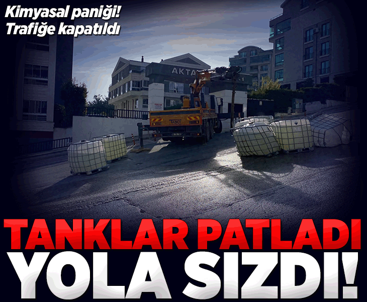Bursa'da kamyondan düşen tanklardaki sülfürik asit yola sızdı: Cadde trafiğe kapatıldı