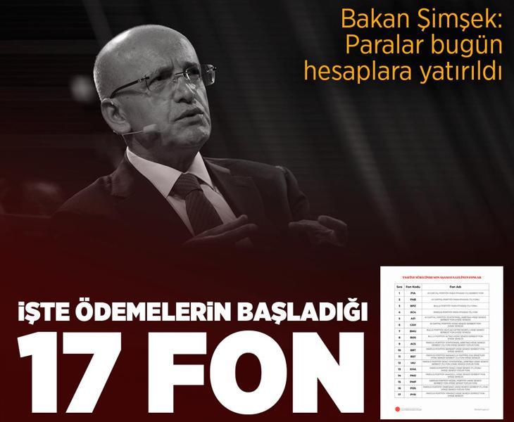 İletişim Başkanlığı ödemelerin başladığı 17 fonu açıkladı