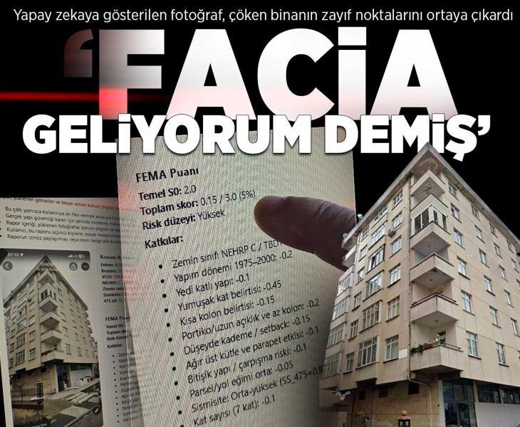 Yapay zekaya gösterilen fotoğraf, çöken binanın zayıf noktalarını ortaya çıkardı: Facia geliyorum demiş