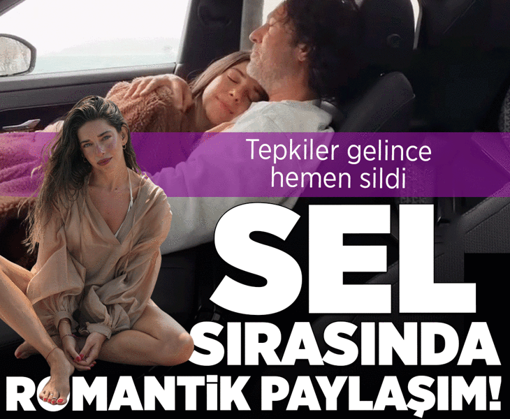Elvin Levinler'den sel sırasında romantik paylaşım! Tepkiler gelince hemen sildi