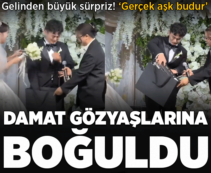 Düğünde gelinden büyük sürpriz! Damat görünce gözyaşlarına boğuldu: 'Gerçek aşk budur'