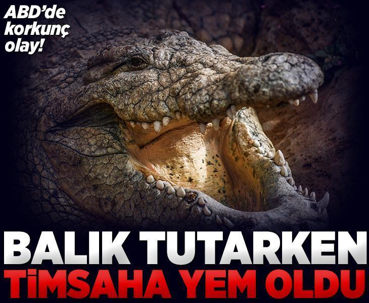 Gölet kenarında dehşet! Timsah balık tutan kişiye saldırıp suya çekti