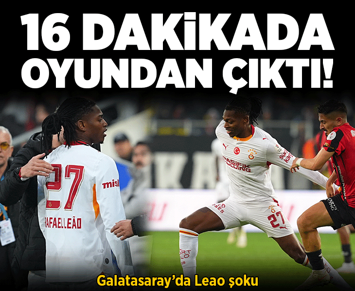 Galatasaray'da sakatlık şoku! Rafael Leao oyundan alındı