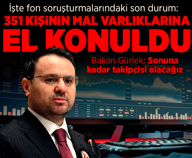 Bakan Gürlek: Manipülatif işlem yapan 88 kişi tutuklandı, 351 kişinin mal varlıklarına el konuldu